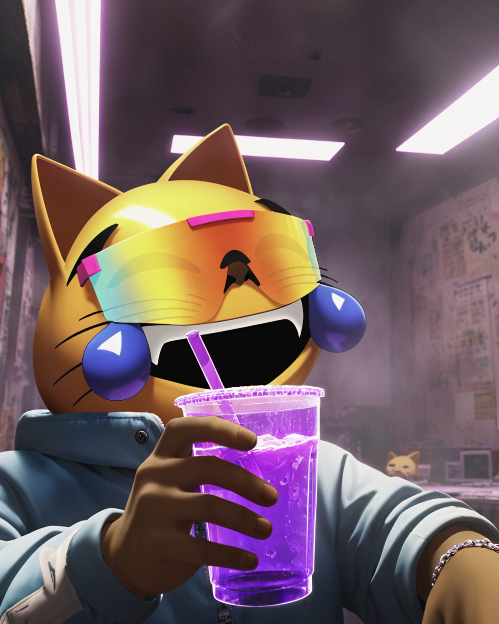 06334-4263093834-😹,a joycat , he is a gangsta rapper, music video, holding purple drink, cinematic ray traced lighting, the image is crisp and cl.png